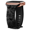 Levo Floral Engraved Silicone Band - Astra Straps
