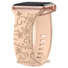Levo Floral Engraved Silicone Band - Astra Straps