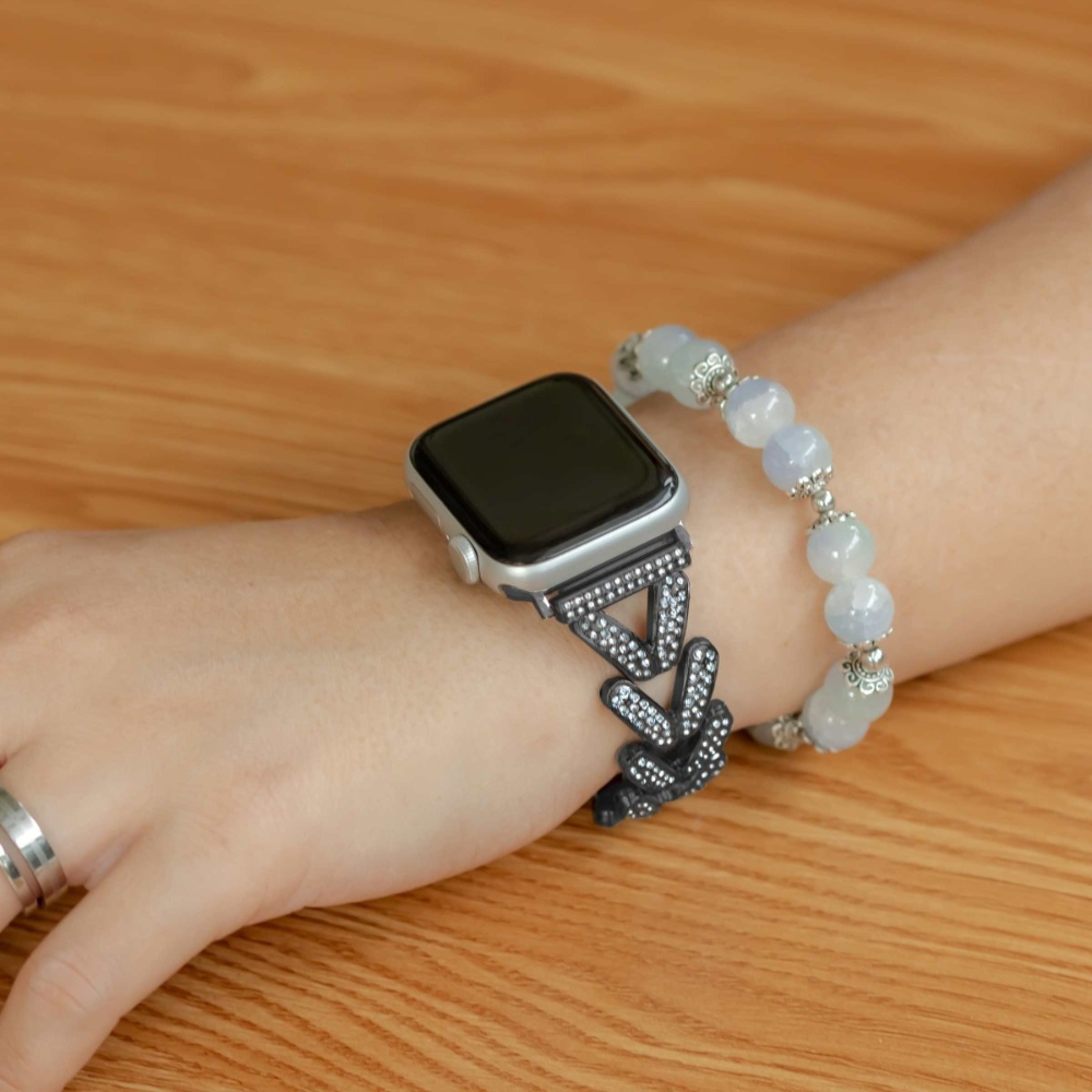 Polleo Diamond Bedazzled Luxury Steel Band - Astra Straps