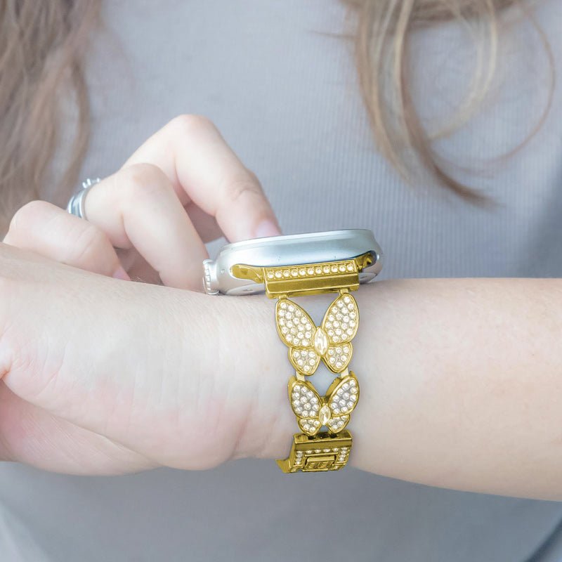 Amabilis Diamond Butterfly Stainless Steel Band - Astra Straps