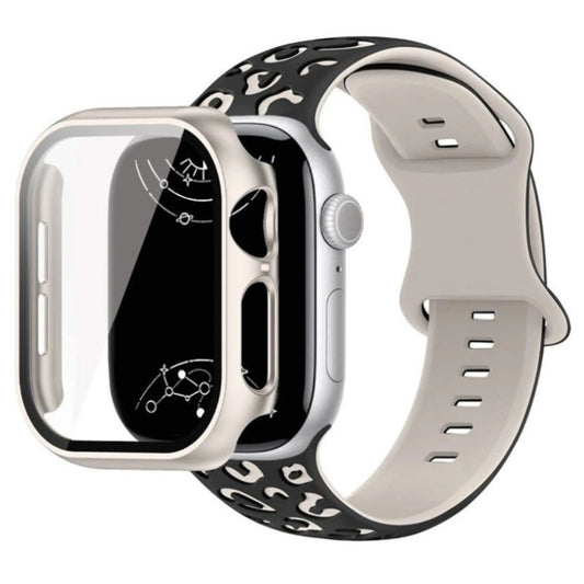 Aureus Grabado Leopardo Silicona Correa con Funda Cristal