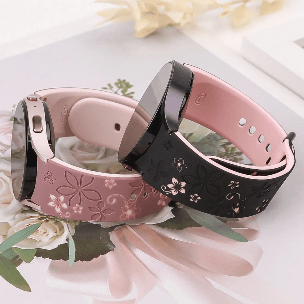 Bene Engraved Floral Silicone Galaxy Band - Astra Straps