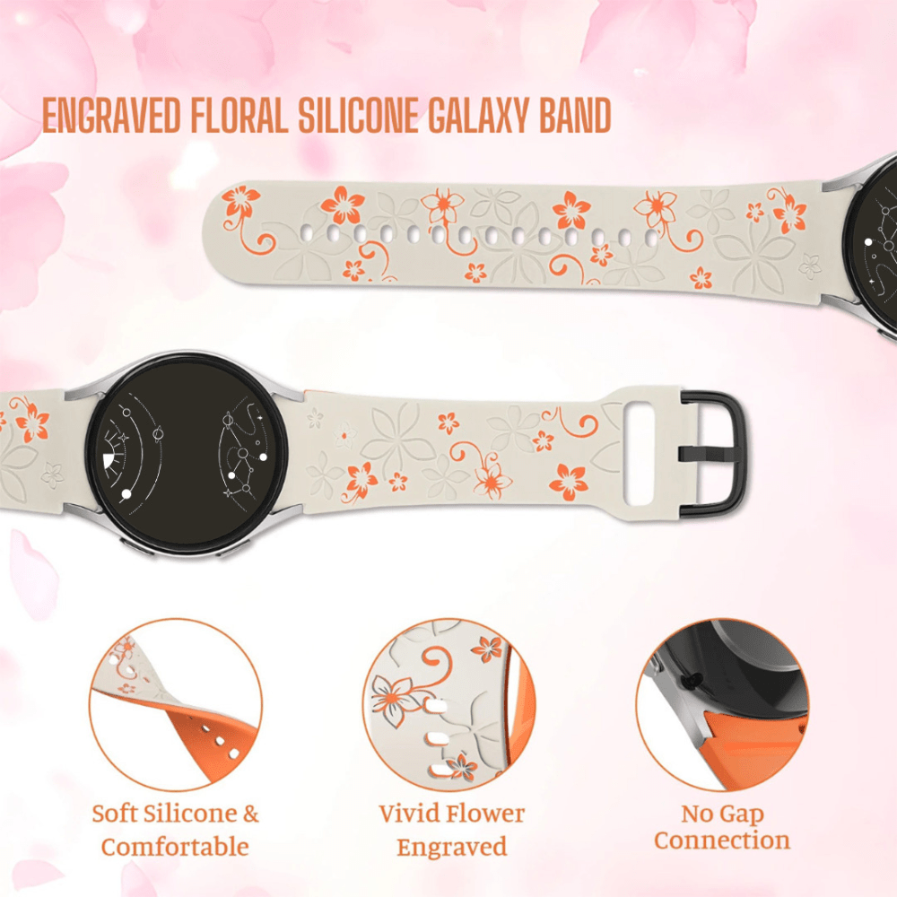 Bene Engraved Floral Silicone Galaxy Band - Astra Straps