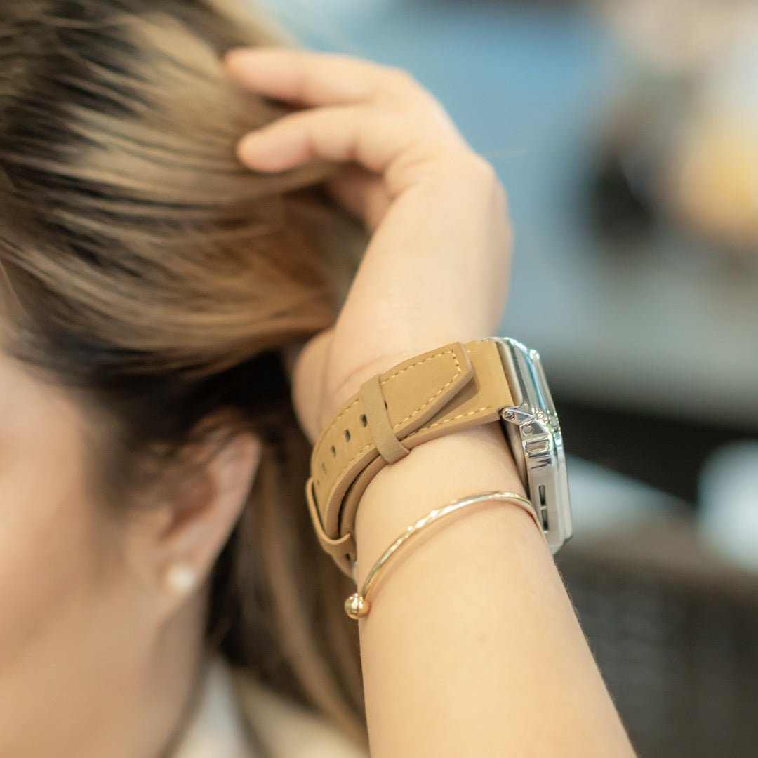 Fumi Genuine Leather Band With Metal Case - Astra Straps