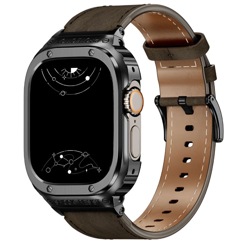 Fumi Genuine Leather Band With Metal Case - Astra Straps