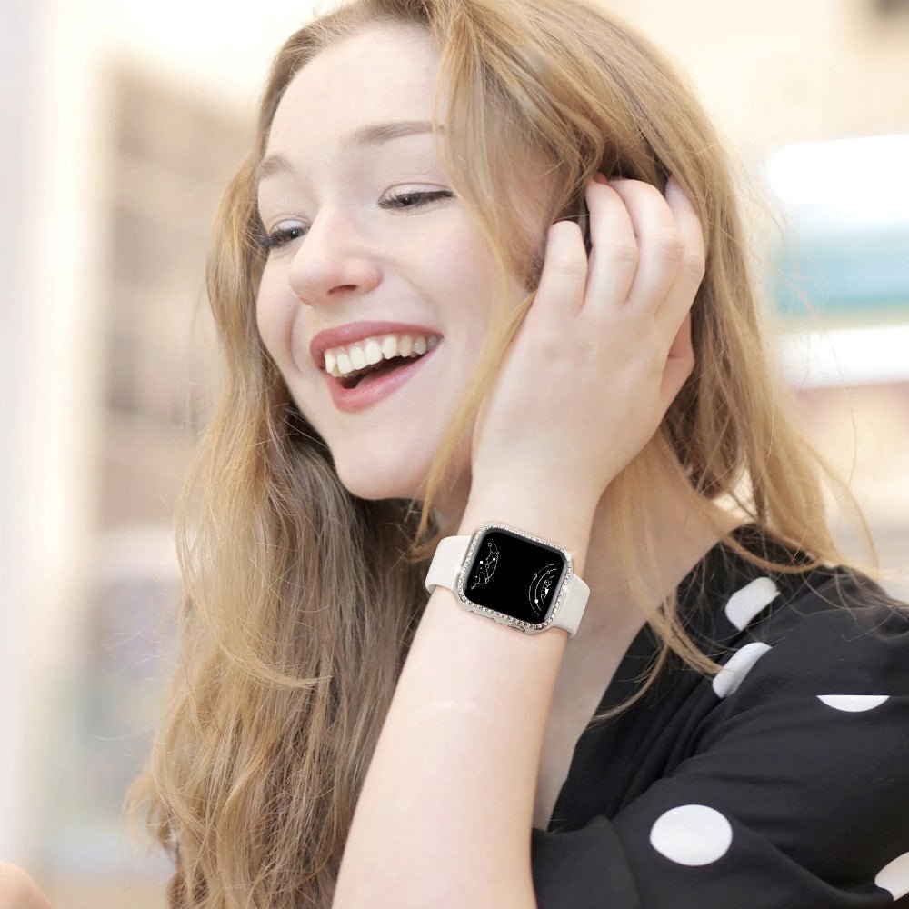 Indigeo Bling Diamond Tempered Glass Case For Apple Watch Series 10 - Astra Straps