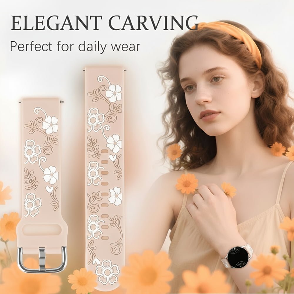 Teneo Engraved Floral Silicone Galaxy Band - Astra Straps